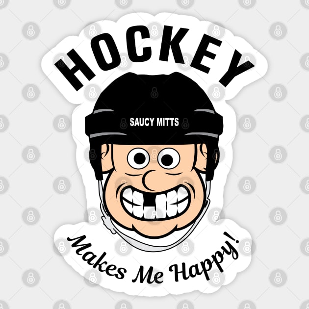 Hockey Makes Me Happy Sticker by SaucyMittsHockey